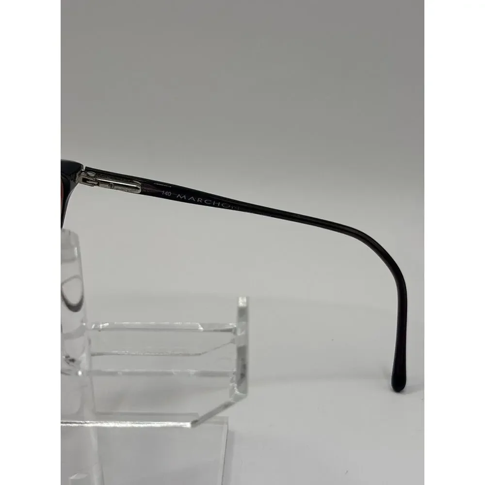 Vintage Marchon Eyeglasses Black Red Cat Eye Frame Italy 140mm Women's